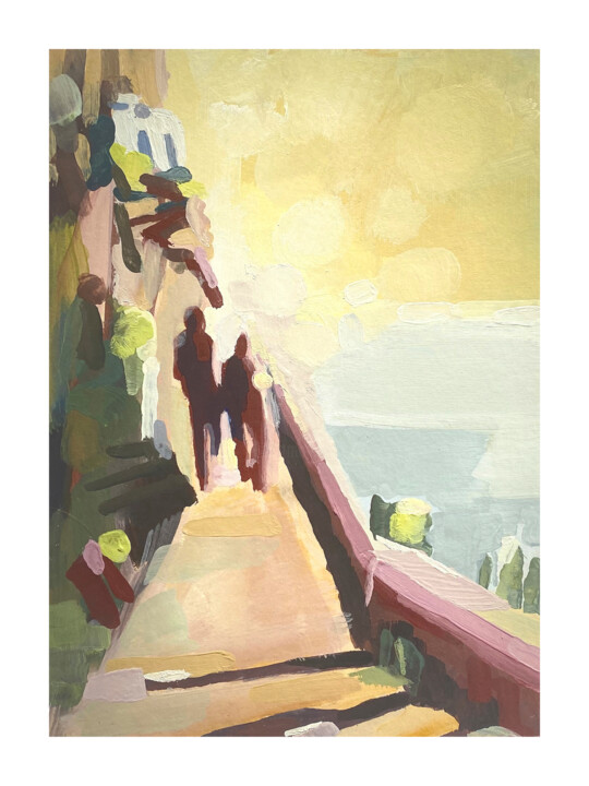 Printmaking titled "Reach the top, get…" by Margaux Desombre, Original Artwork, Paper