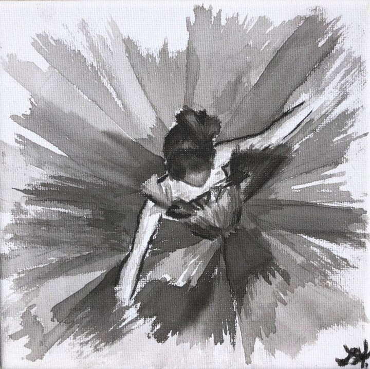 Painting titled "Ballerine" by Laurène Hillion, Original Artwork