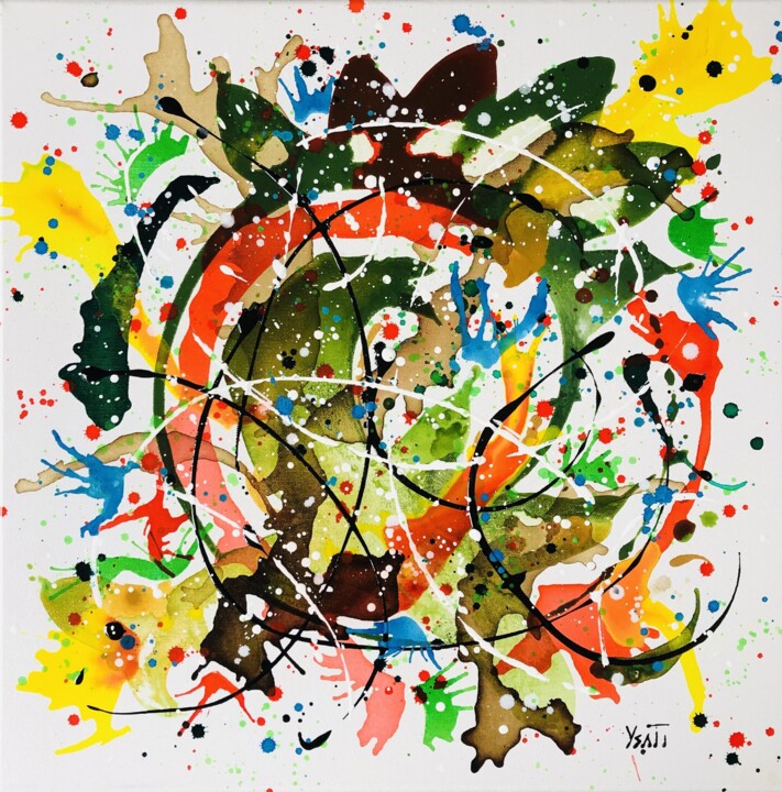 Peinture intitulée "UnderWater V-8" par Ysati, Œuvre d'art originale, Acrylique Monté sur Châssis en bois