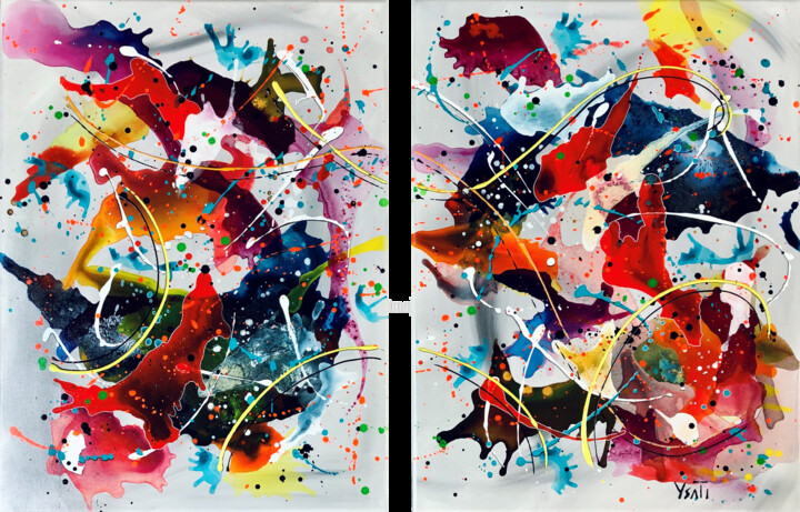 Peinture intitulée "UnderWater V-3" par Ysati, Œuvre d'art originale, Acrylique Monté sur Châssis en bois