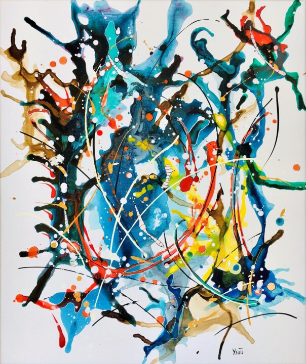 Peinture intitulée "UnderWater IV" par Ysati, Œuvre d'art originale, Acrylique Monté sur Châssis en bois