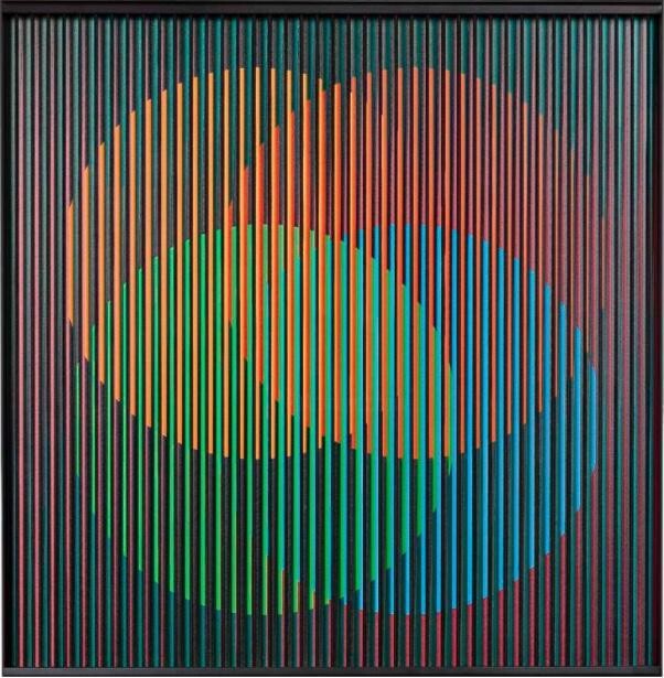 Chromointerférence Spatiale Tablo, 19,7x19,7 in