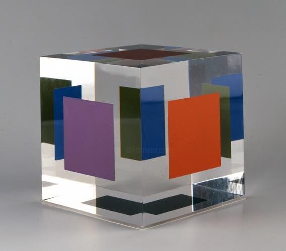 Printmaking titled "Mini-cube" by Jesús Rafael Soto, Original Artwork, Plastic