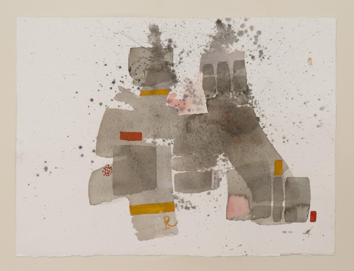 Dessin intitulée "Usine brune." par Stephan Outkine, Œuvre d'art originale, Aquarelle