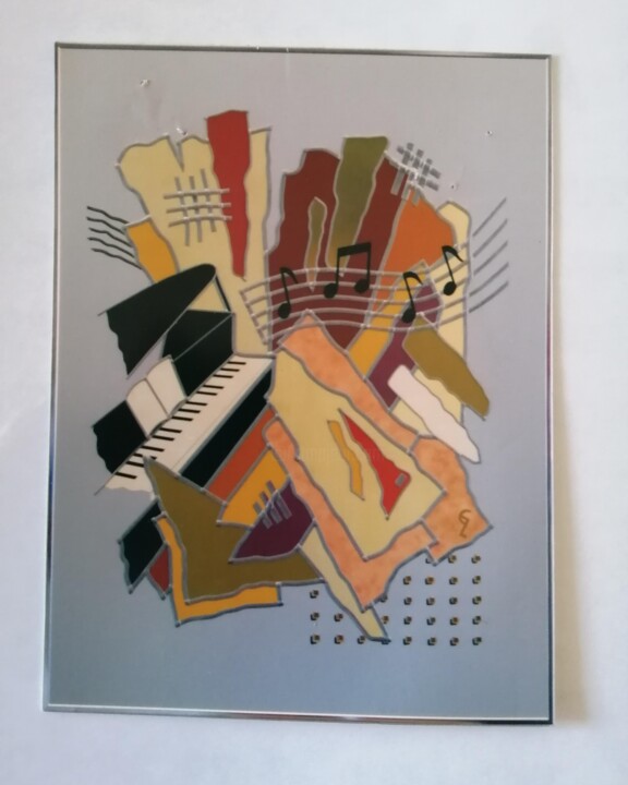 Painting titled "Pianobar" by Guy Laffont, Original Artwork, Aluminium