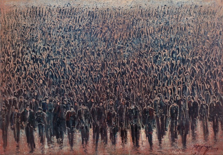 Painting titled "Sans titre" by Manouchehr Niazi, Original Artwork, Oil
