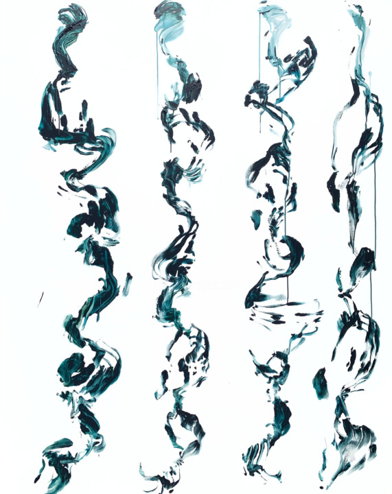 Painting titled "Traces et écritures…" by Ludovic Pessin, Original Artwork, Acrylic