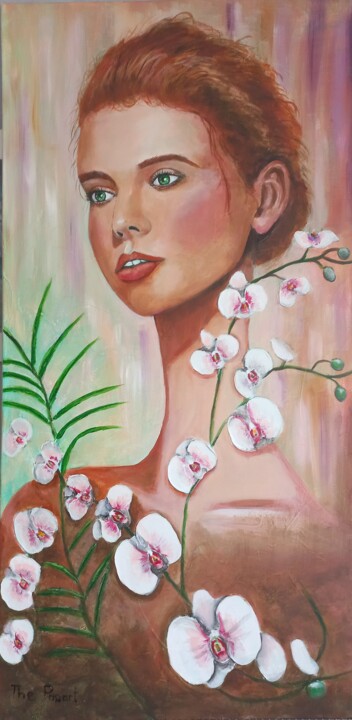 la belle et les orchidées Tekening, 49,2x27,6 in
