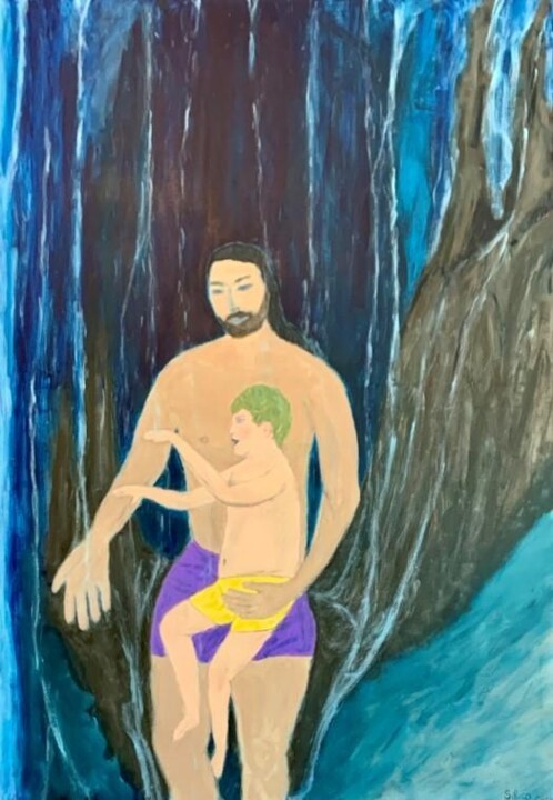 Painting titled "Lost Paradise" by Sirico, Original Artwork, Acrylic