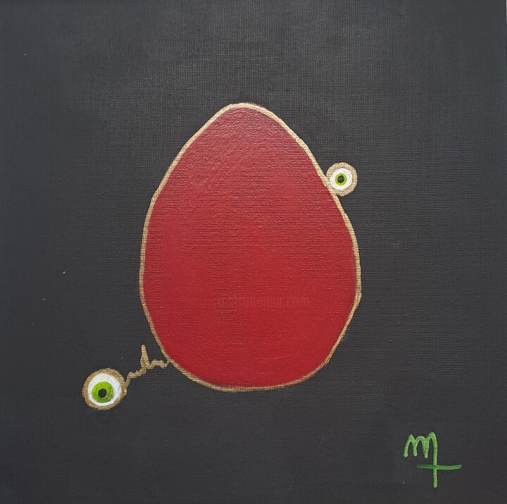 Peinture intitulée "Oeuf cosmique" par Aima, Œuvre d'art originale, Acrylique
