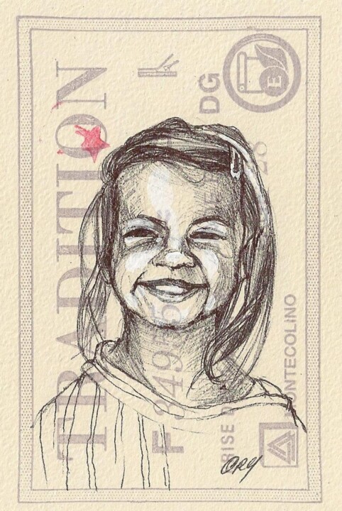 Drawing titled "Photomaton04" by Laurence Ory, Original Artwork, Paper