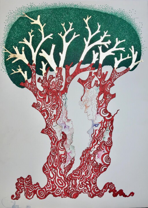 N°1611 L'irrésistible pulsion de l'Amour Tekening, 29,9x22,1 in
