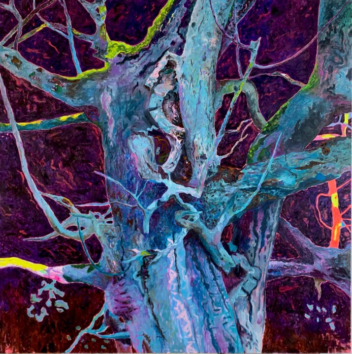 Painting titled "Noyer à Minuit, Mid…" by Ross Gash, Original Artwork, Acrylic