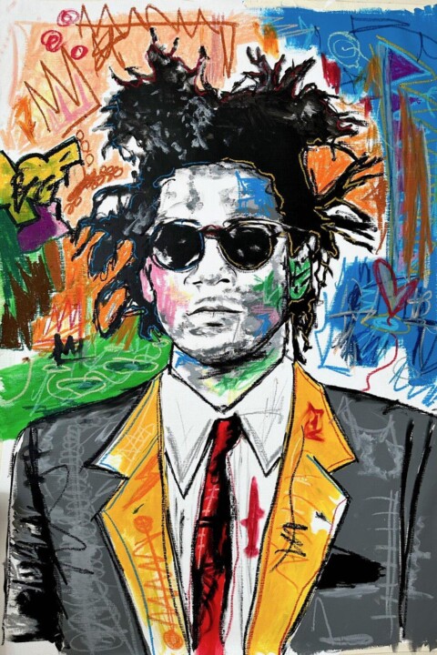 Painting titled "BASQUIAT" by Zoulliart, Original Artwork, Acrylic