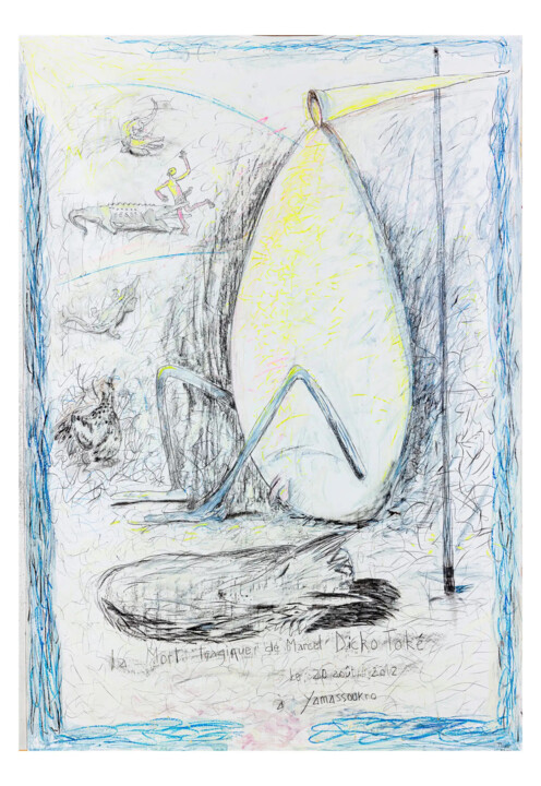 Drawing titled "Le pisteur #2" by Christophe Tissot, Original Artwork, Chalk