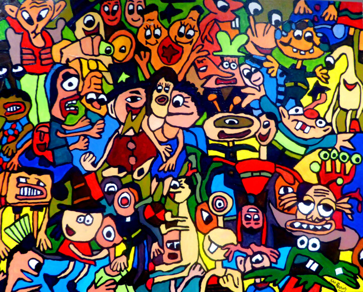 Painting titled "Mars" by Yves Perrin, Original Artwork, Acrylic
