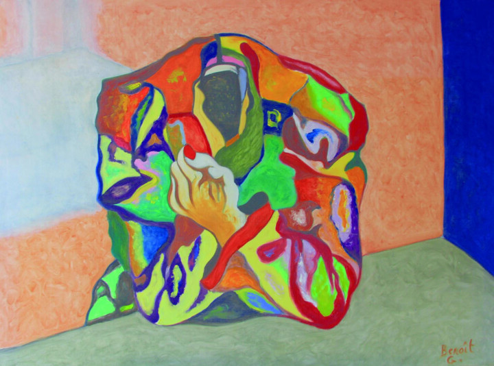 Textile Art titled "Dépouille" by Lautum, Original Artwork, Oil