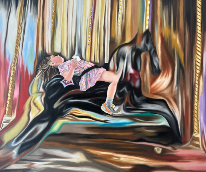 Painting titled "La course" by Camille Beauplan, Original Artwork, Acrylic