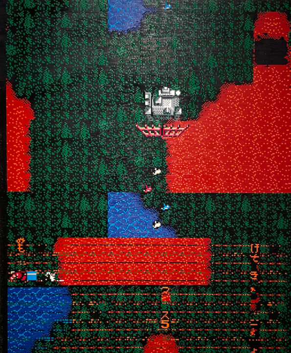 Painting titled "|~]\?2~:f4?L~:i??L?…" by Shun Okada, Original Artwork, Paper