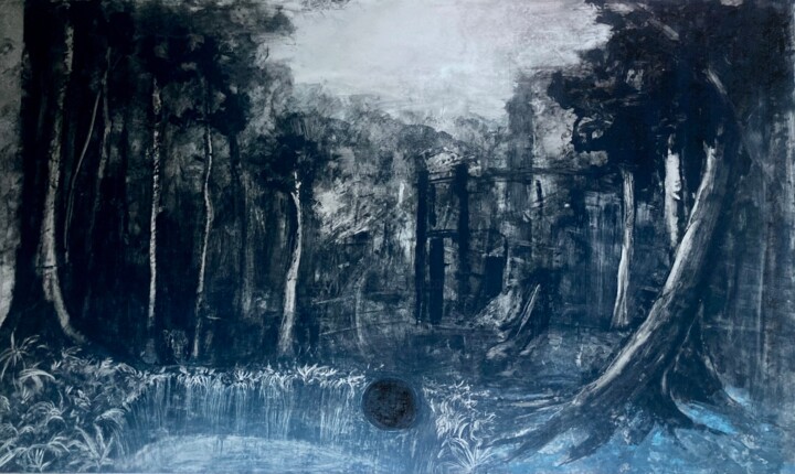 Painting titled "La Forêt" by Aurélie Galois, Original Artwork, Oil