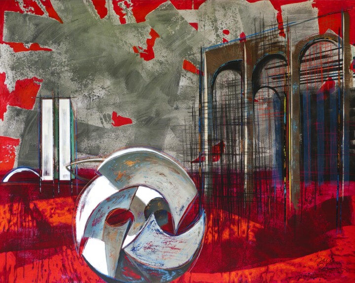 Dessin intitulée "BRASILIA CINQÜENTA…" par Jacques Benoit, Œuvre d'art originale, Pastel