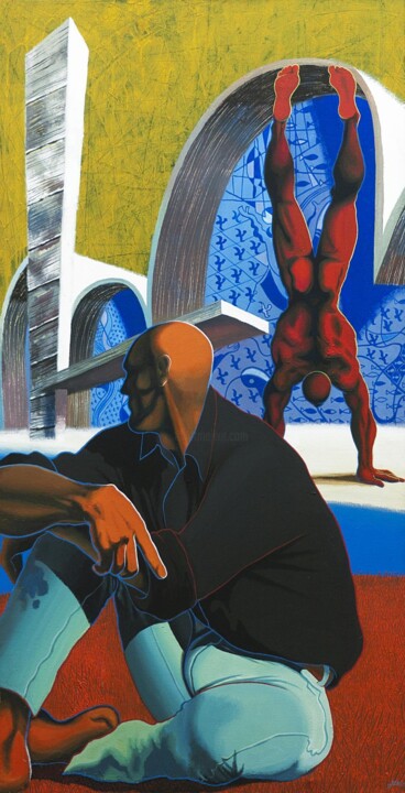 Painting titled "PAMPULHA - Igreja S…" by Jacques Benoit, Original Artwork, Plastic