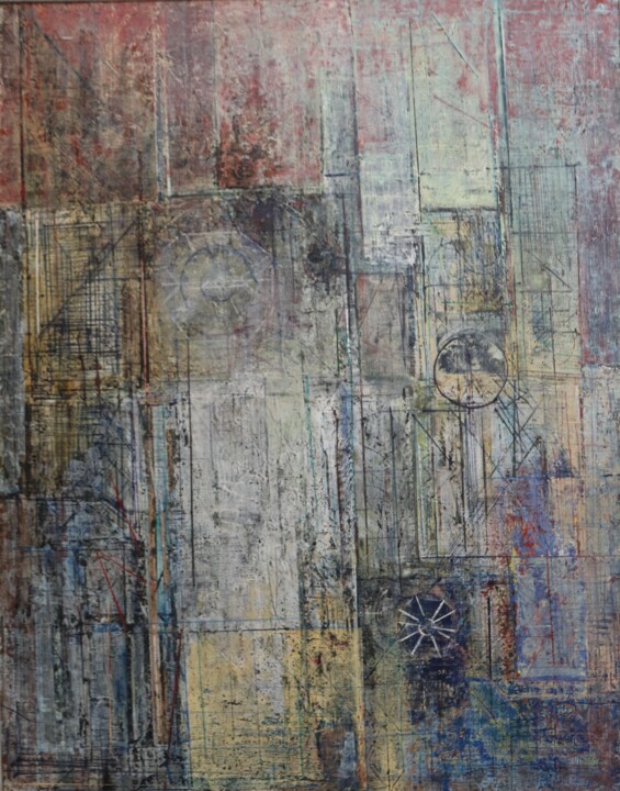 Painting titled "Construction III" by Ilian Kolev, Original Artwork, Acrylic