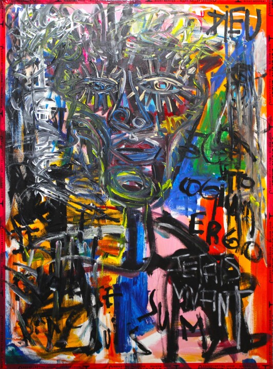 Painting titled "Cogito ergo sum" by 0xec6d0, Original Artwork, Acrylic