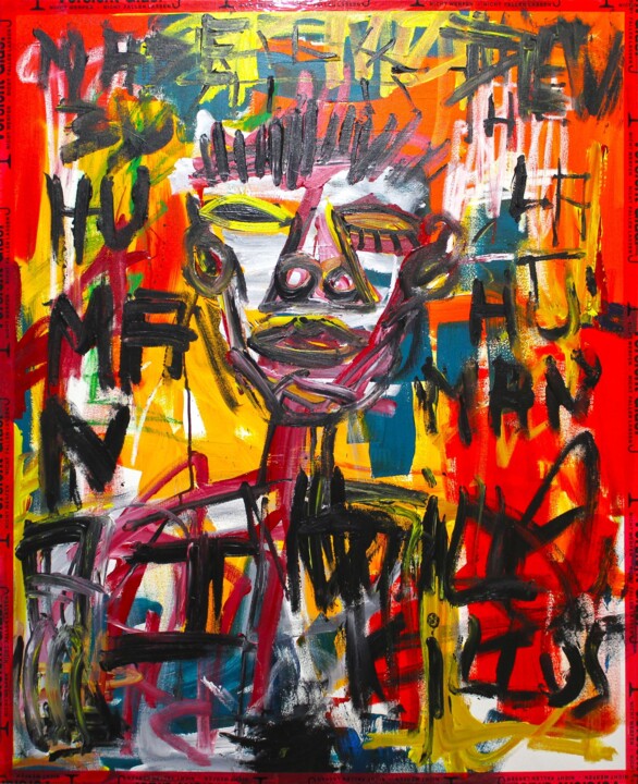 Painting titled "Deep learning" by 0xec6d0, Original Artwork, Acrylic