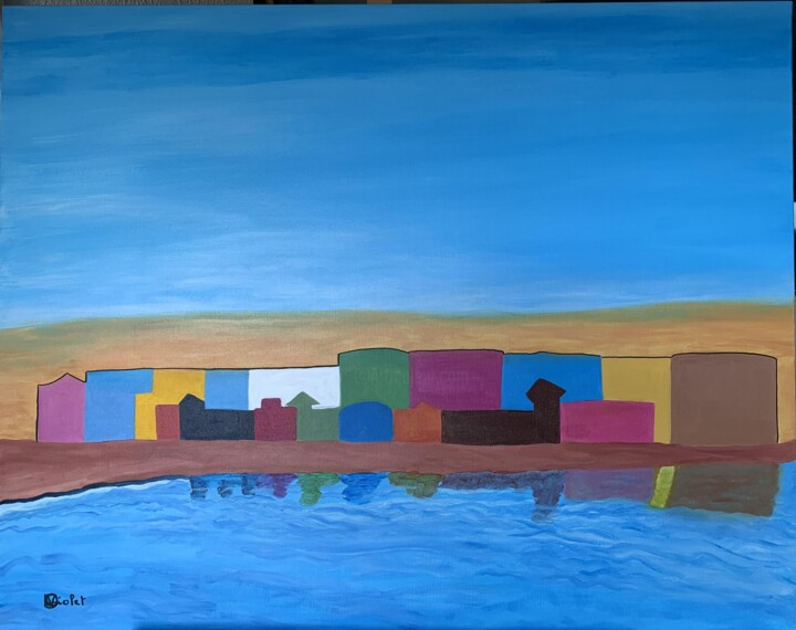 Peinture intitulée "Capitola" par Violette Guardia Decoin, Œuvre d'art originale, Acrylique Monté sur Châssis en bois