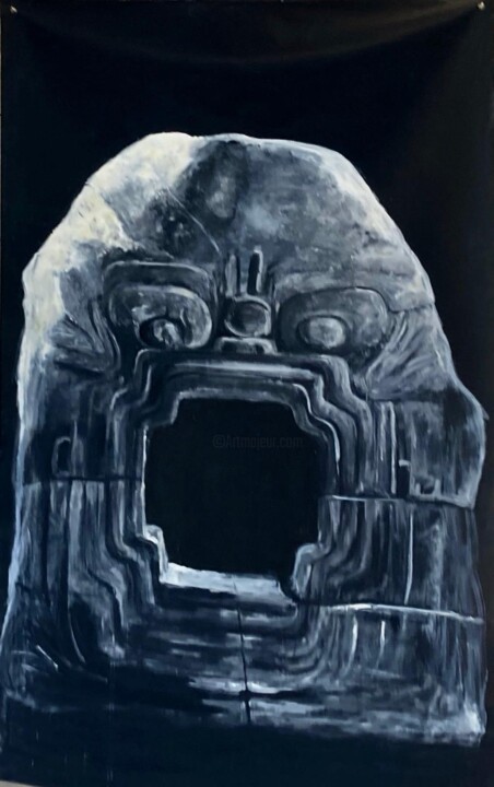 Painting titled "Monstro de la tierra" by Aurélie Galois, Original Artwork, Oil