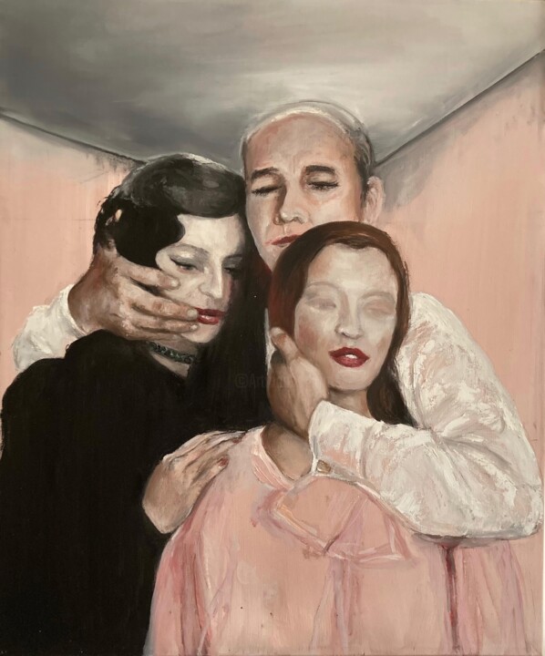 Peinture intitulée "Rose doré 576" par Aurélie Galois, Œuvre d'art originale, Acrylique