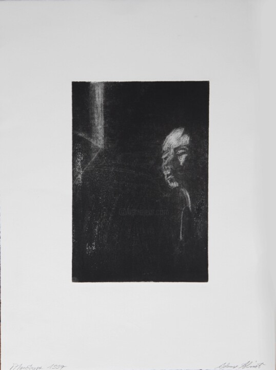 Printmaking titled "Noir [Black]" by Solange Alinot, Original Artwork, Engraving