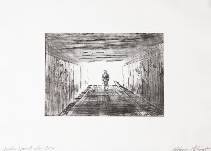 Gravures & estampes intitulée "L'Inconnu [The Unkn…" par Solange Alinot, Œuvre d'art originale, Gravure