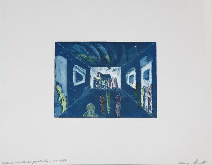 Printmaking titled "Musée [Museum]" by Solange Alinot, Original Artwork, Engraving