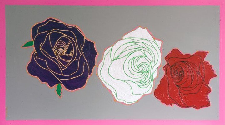 Pious Roses Pittura, 33,5x59,1 in