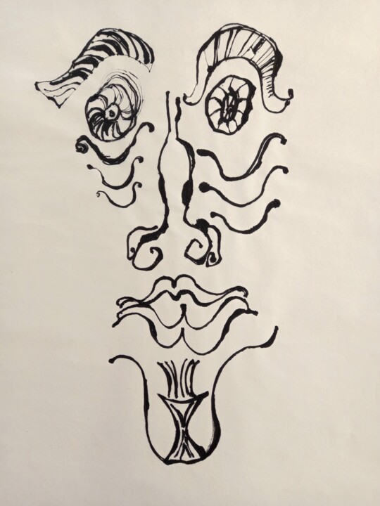 Drawing titled "Brasilia mon amour" by Vally Nico, Original Artwork, Ink