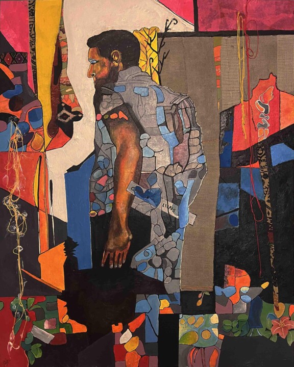 Painting titled "Cent Liens" by Alain Cabot, Original Artwork, Acrylic