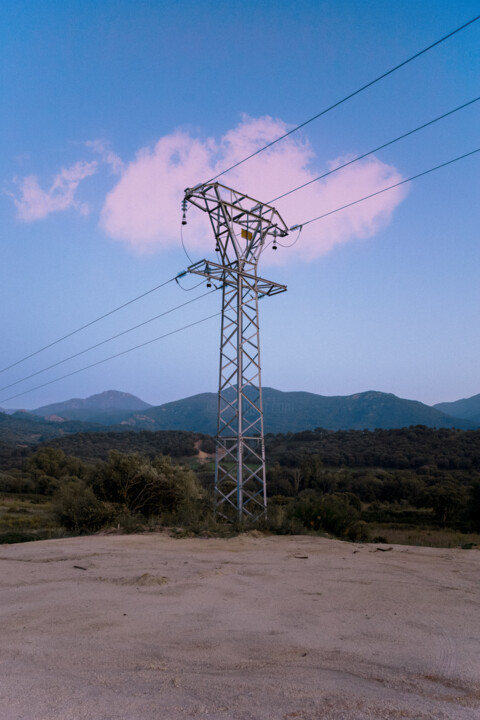 Printmaking titled "Electric Pylon" by Marien Hvala, Original Artwork, Digital Print