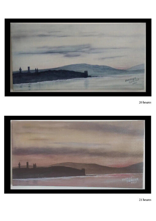 Painting titled "Couchés de soleil s…" by Patrice Serelle, Original Artwork, Oil
