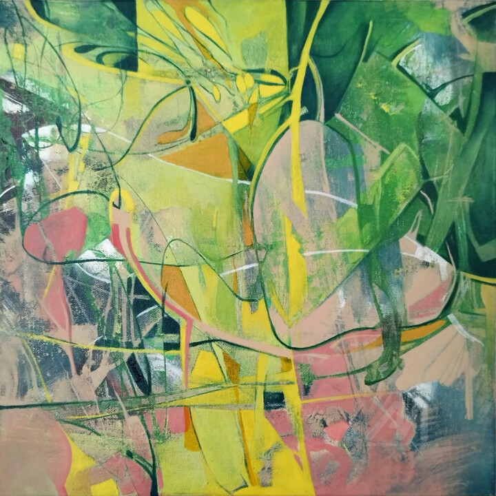 Painting titled "Paysage anchanté 4,…" by Goodÿ, Original Artwork, Acrylic