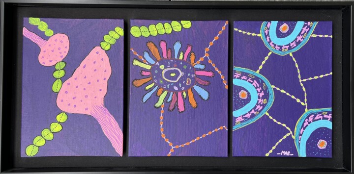 Painting titled "Triptyque " by Mab - Mona André Burato, Original Artwork, Acrylic