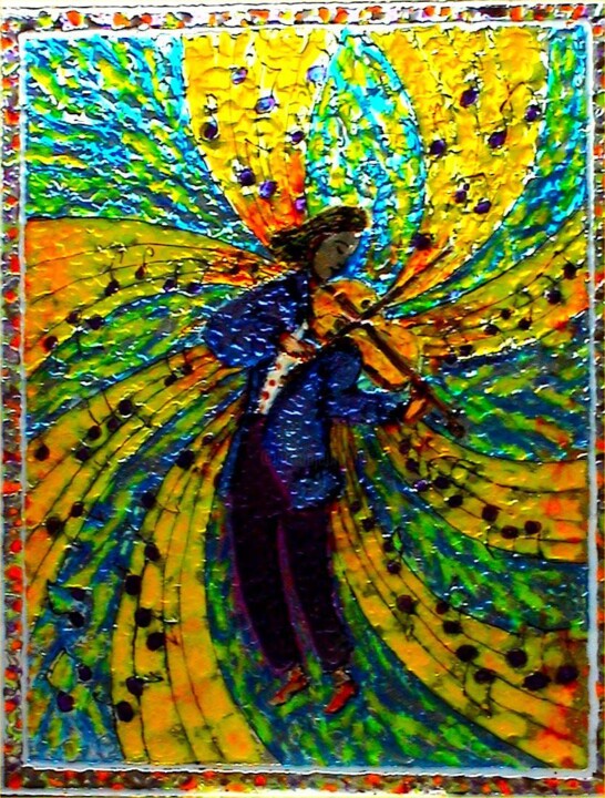 Sculpture titled "Violoniste" by Danart, Original Artwork, Resin
