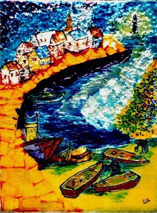 Painting titled "PortBreton2" by Danart, Original Artwork