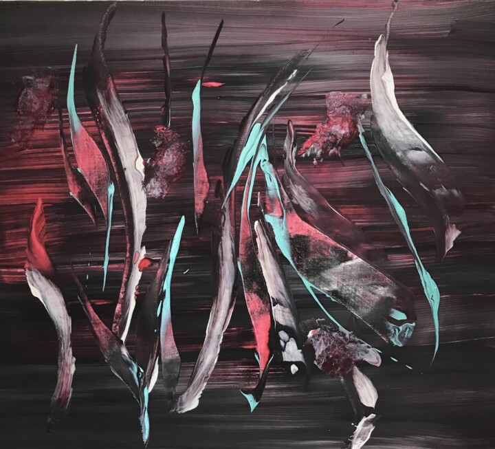 Painting titled "ABYSSE VIBRANTE" by Cathryn H, Original Artwork, Acrylic