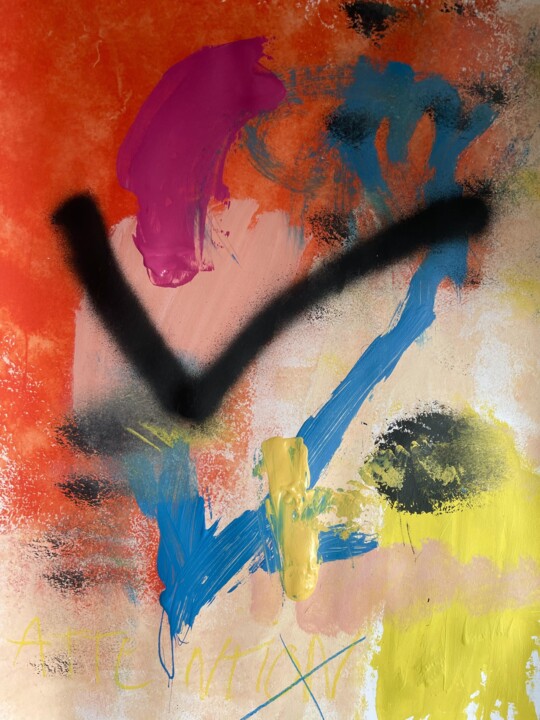 Collages intitulée "Attention des detai…" par Charles Le Doux, Œuvre d'art originale, Acrylique