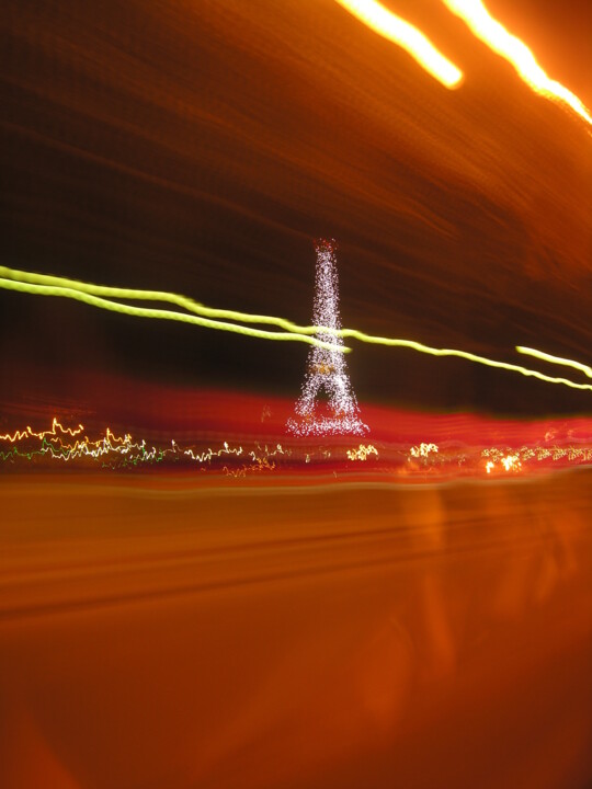 Dessin intitulée "Paris by Night, nig…" par Gilles Petipas, Œuvre d'art originale, Papier