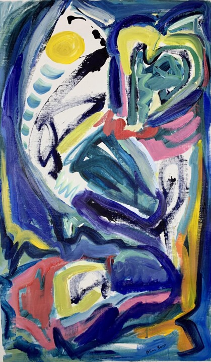 Painting titled ""Happy guy"" by Aline Jagodowicz, Original Artwork, Acrylic