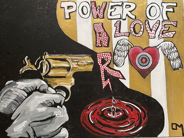Painting titled "Power of Love" by Om, Original Artwork, Acrylic