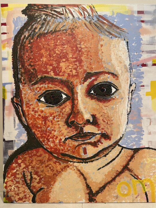 Painting titled "Il est arrivé" by Om, Original Artwork, Acrylic